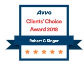 Avvo Clients' Choice Award 2018 | Robert C Singer | 5 Stars